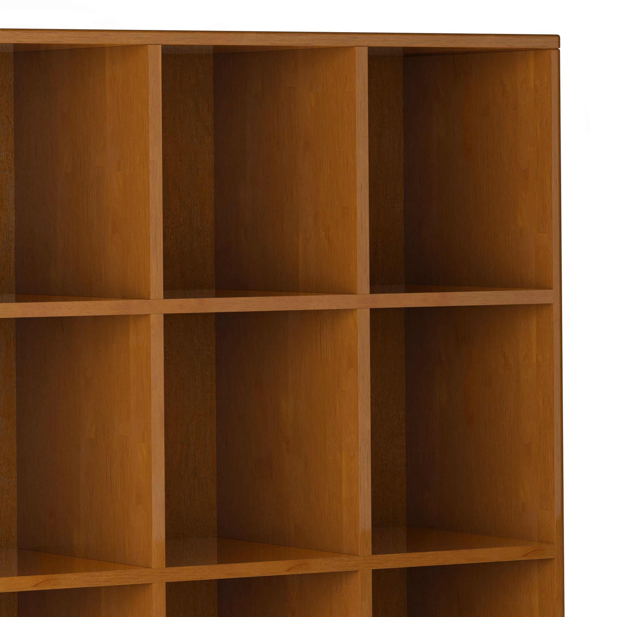 Teak Brown Solid Wood Cube Storage Unit with Drawers - 9 Open Compartments