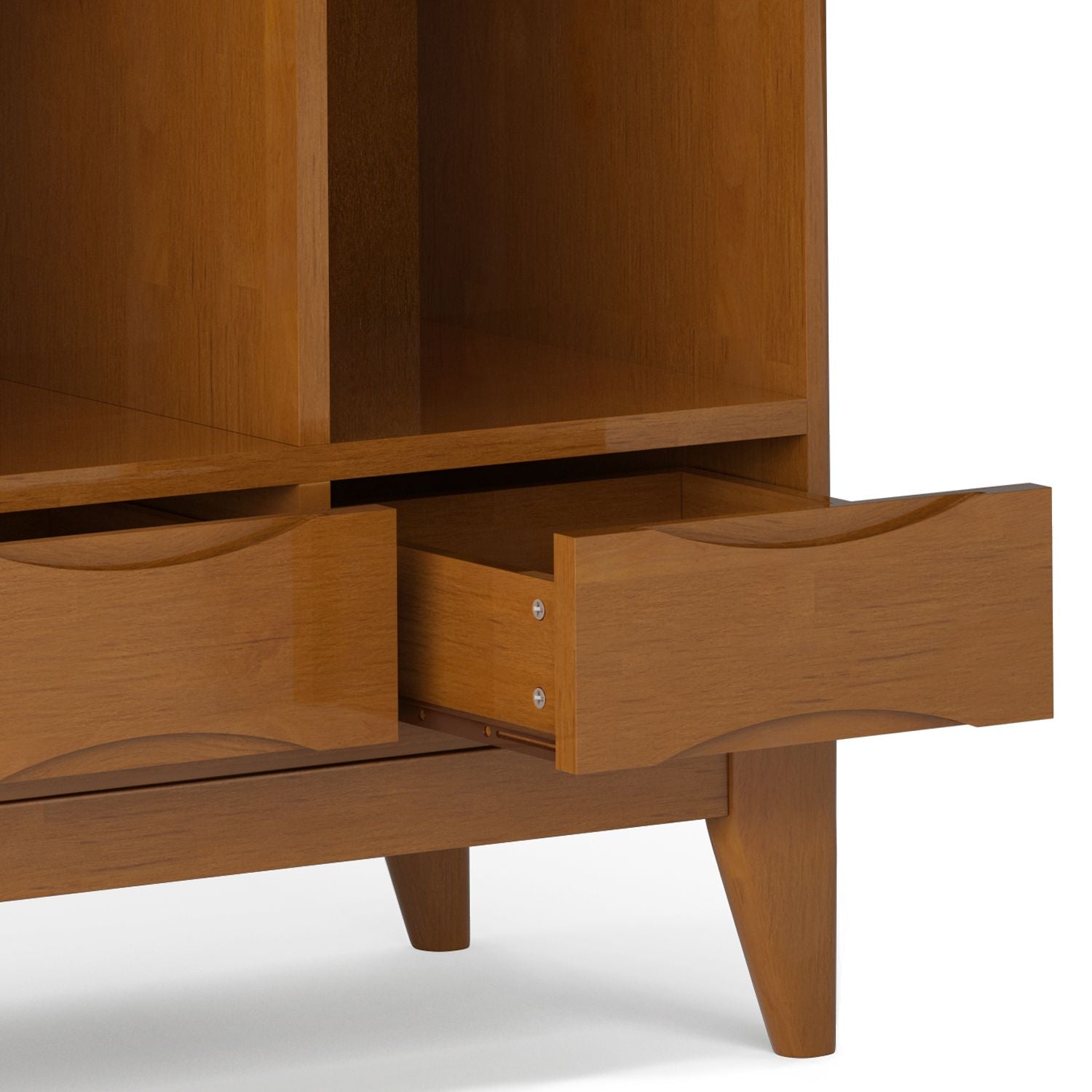 Teak Brown Solid Wood Cube Storage Unit with Drawers - 9 Open Compartments