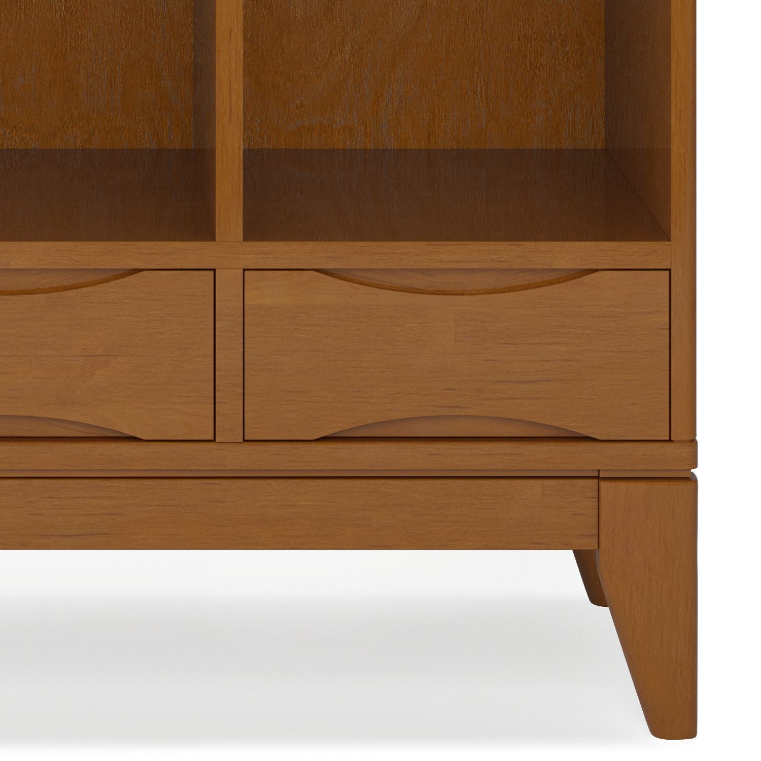 Teak Brown Solid Wood Cube Storage Unit with Drawers - 9 Open Compartments