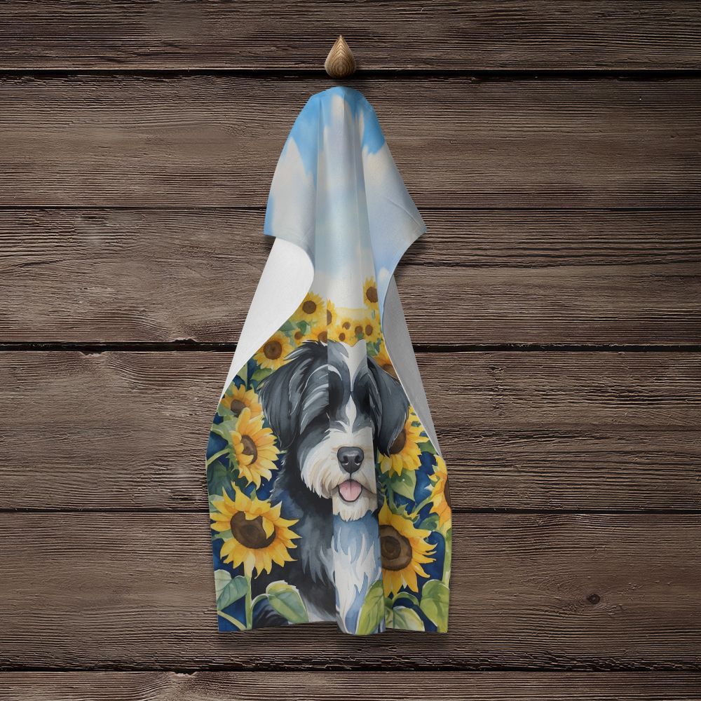 Havanese in Sunflowers Two-Sided Kitchen Towel