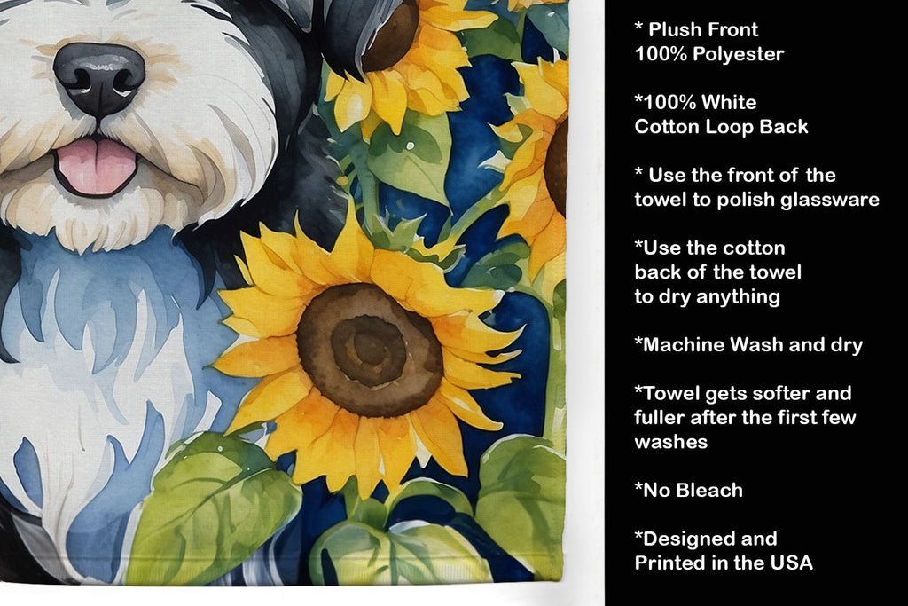 Havanese in Sunflowers Two-Sided Kitchen Towel