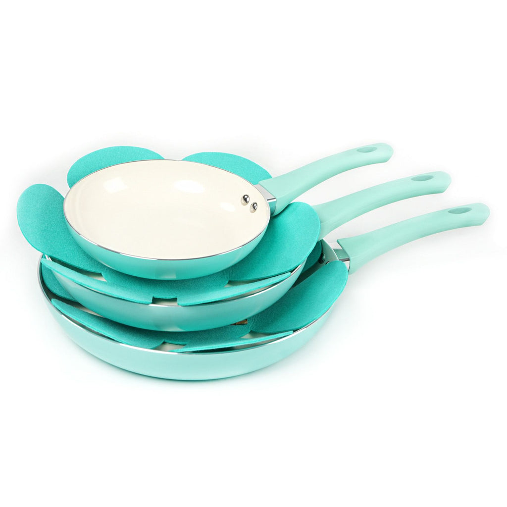 HAWOK Ceramic Non-Stick Frying Pan Set - 3 Pans, PFAS-Free, Induction Ready