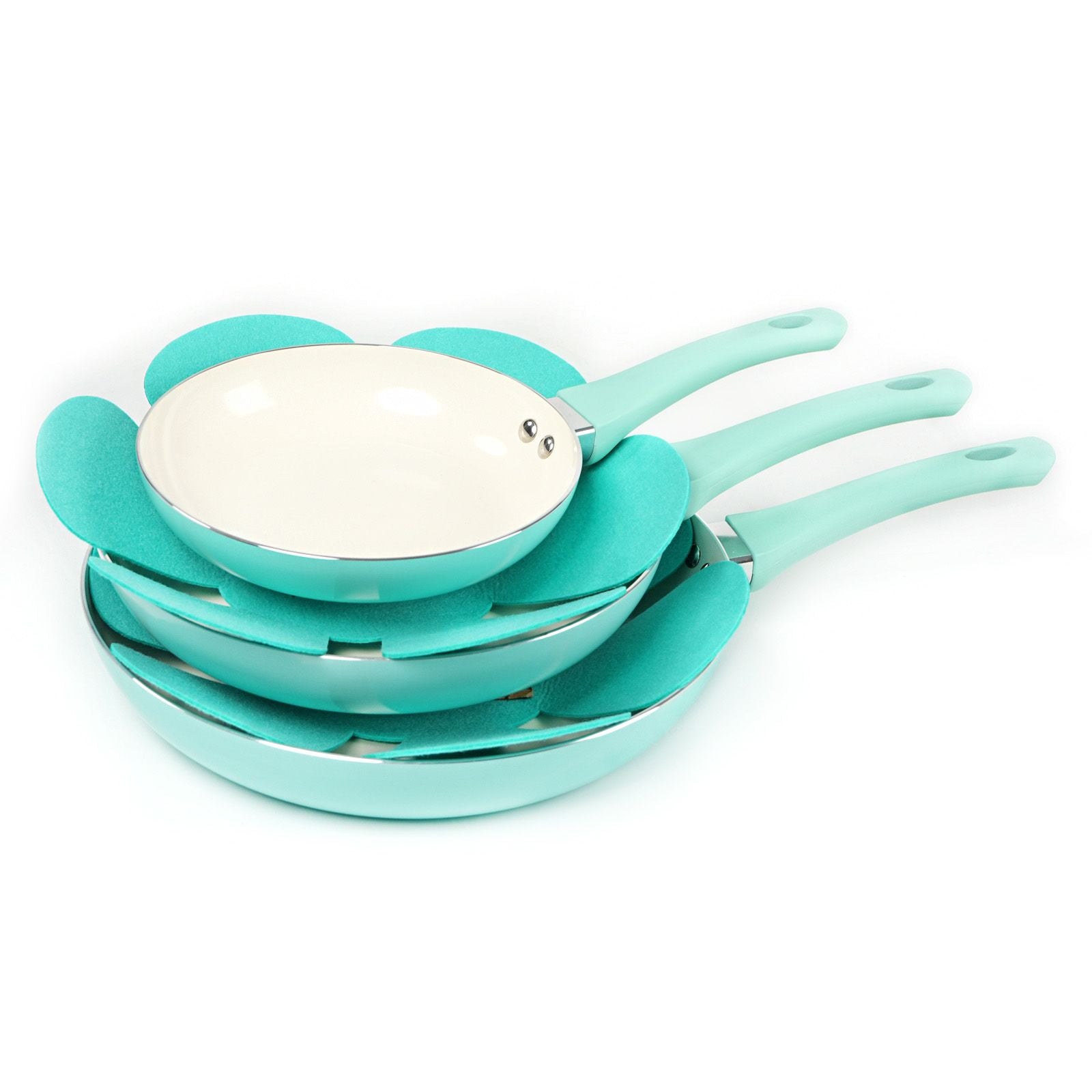 HAWOK Ceramic Non-Stick Frying Pan Set - 3 Pans, PFAS-Free, Induction Ready