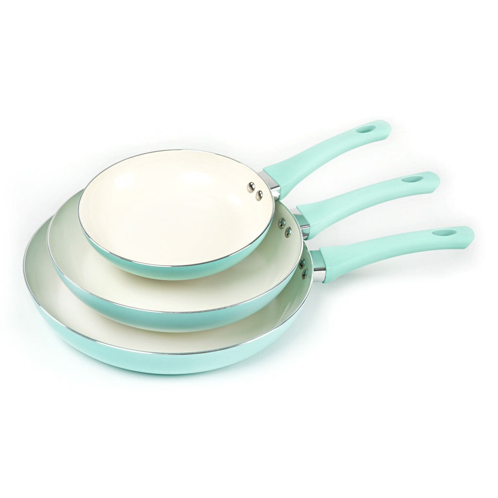 HAWOK Ceramic Non-Stick Frying Pan Set - 3 Pans, PFAS-Free, Induction Ready