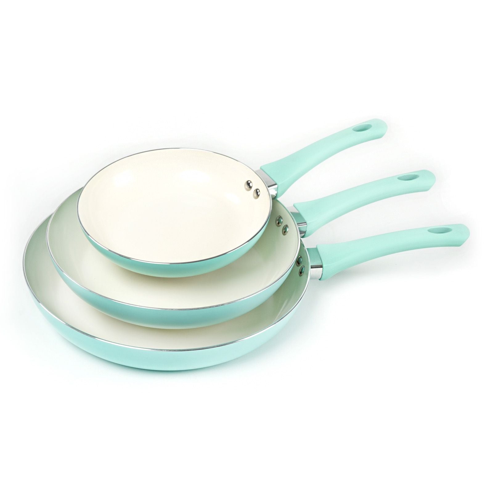 HAWOK Ceramic Non-Stick Frying Pan Set - 3 Pans, PFAS-Free, Induction Ready