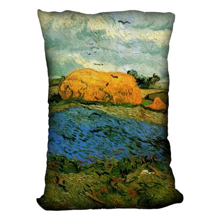 Van Gogh Haystacks Under a Rainy Sky Cushion