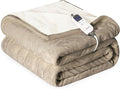 Reversible Light Brown Electric Throw Blanket