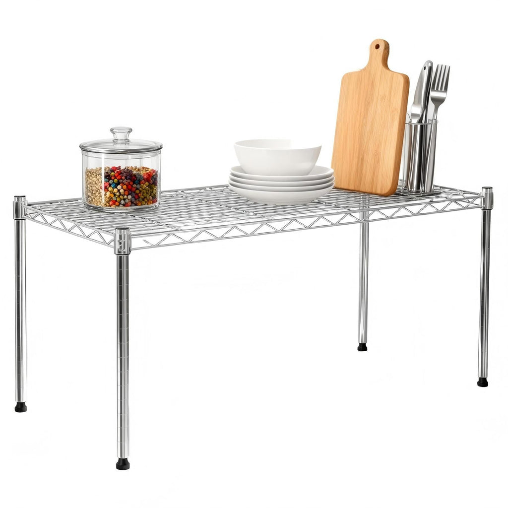 Sleek Wire Mesh 1-Tier Shelving for Modern Kitchens