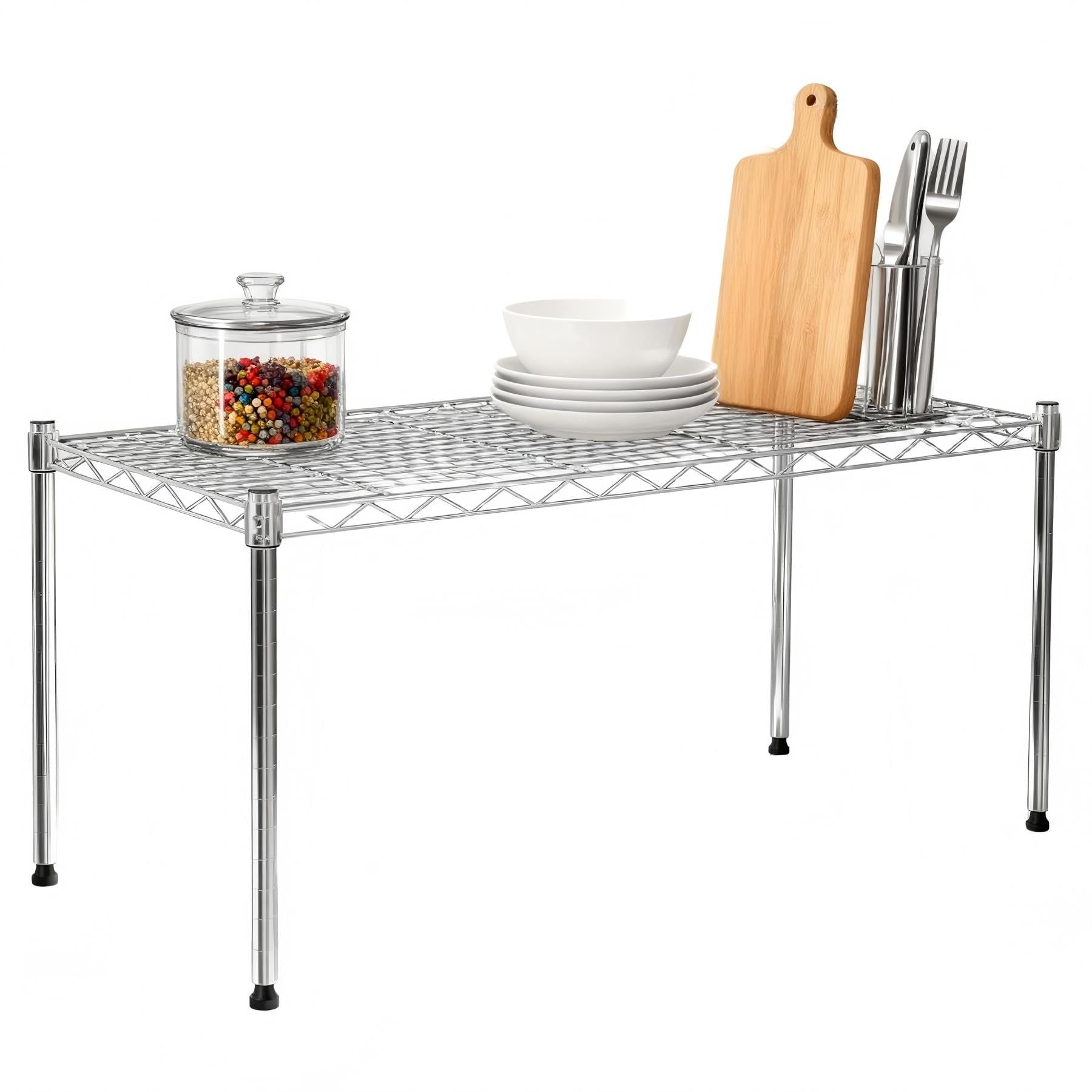 Sleek Wire Mesh 1-Tier Shelving for Modern Kitchens