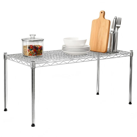 Sleek Wire Mesh 1-Tier Shelving for Modern Kitchens