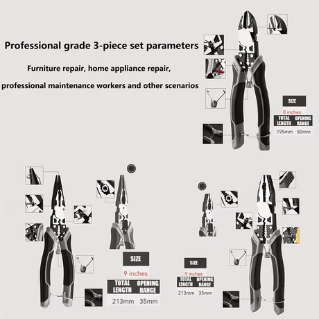 Five-in-One Combination Pliers for Wire Work