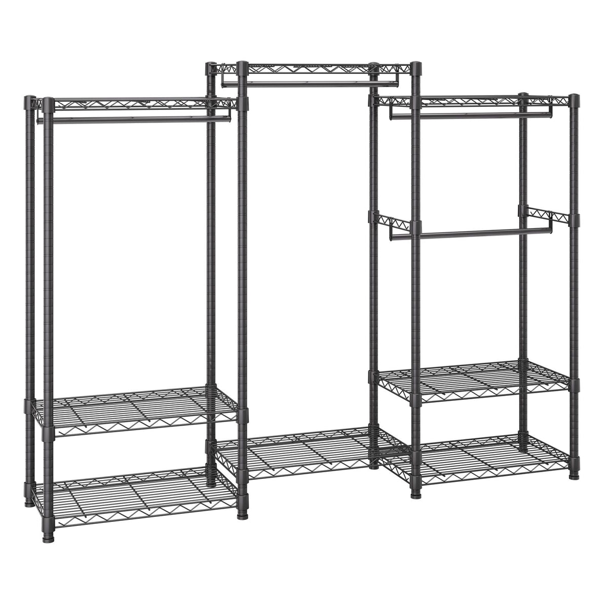 Customizable Clothes Rack with Adjustable Shelves and Tool-Free Assembly