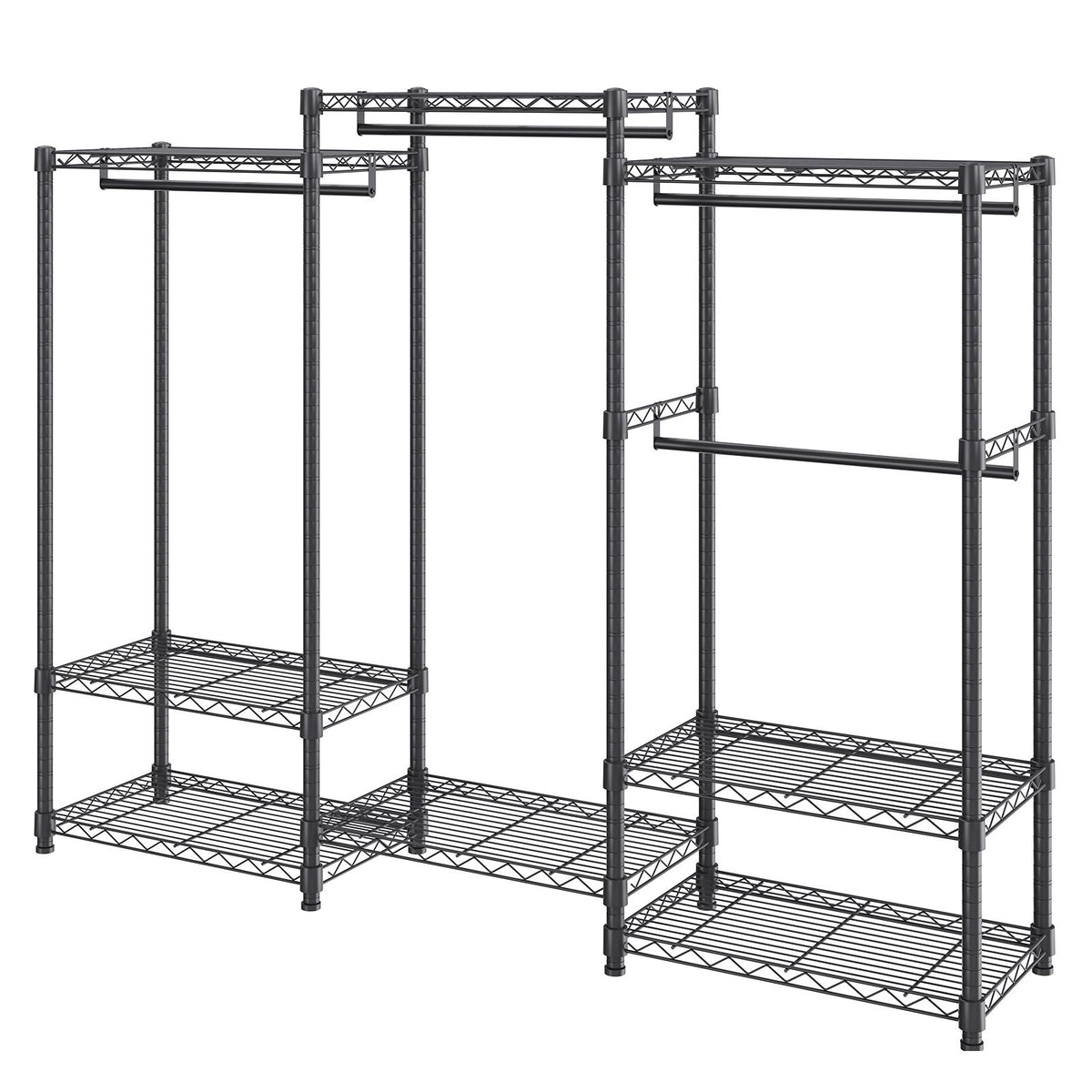 Customizable Clothes Rack with Adjustable Shelves and Tool-Free Assembly