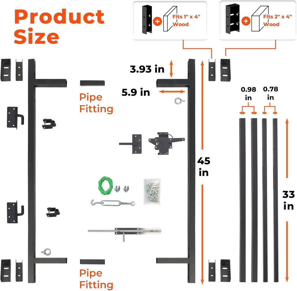 Adjustable DIY Fence Gate Kit for Custom Outdoor Projects