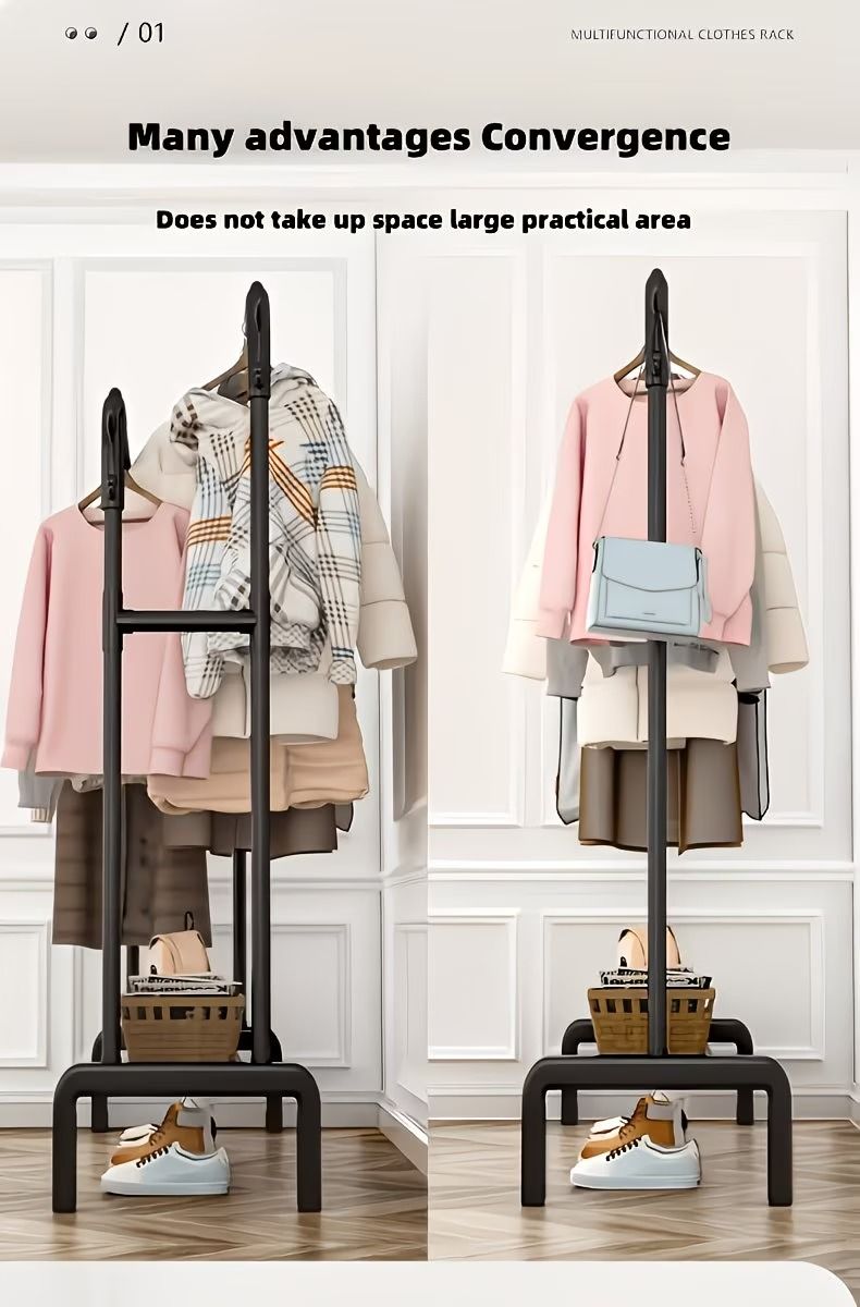 Double-Rod Freestanding Garment Rack