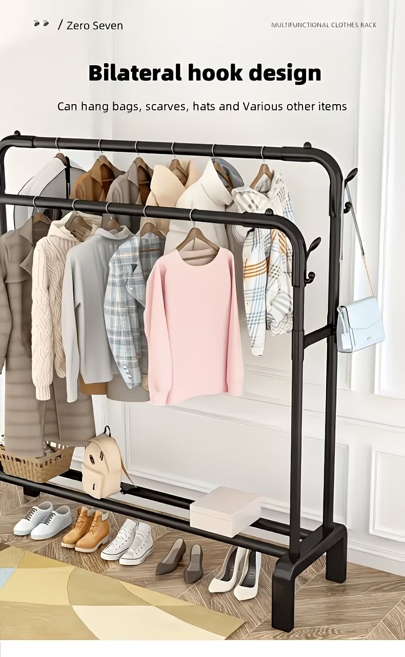 Double-Rod Freestanding Garment Rack
