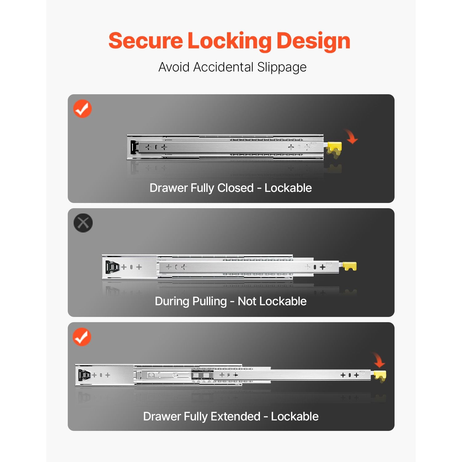 Industrial-Strength Locking Drawer Slides for practical Storage