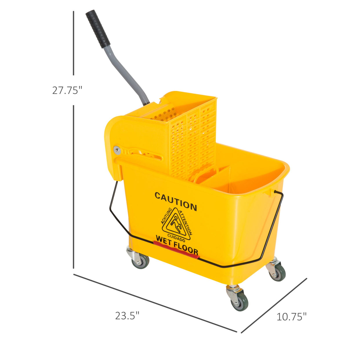 practical Janitor Mop Bucket with Wringer, everyday Yellow, Easy Clean-Up