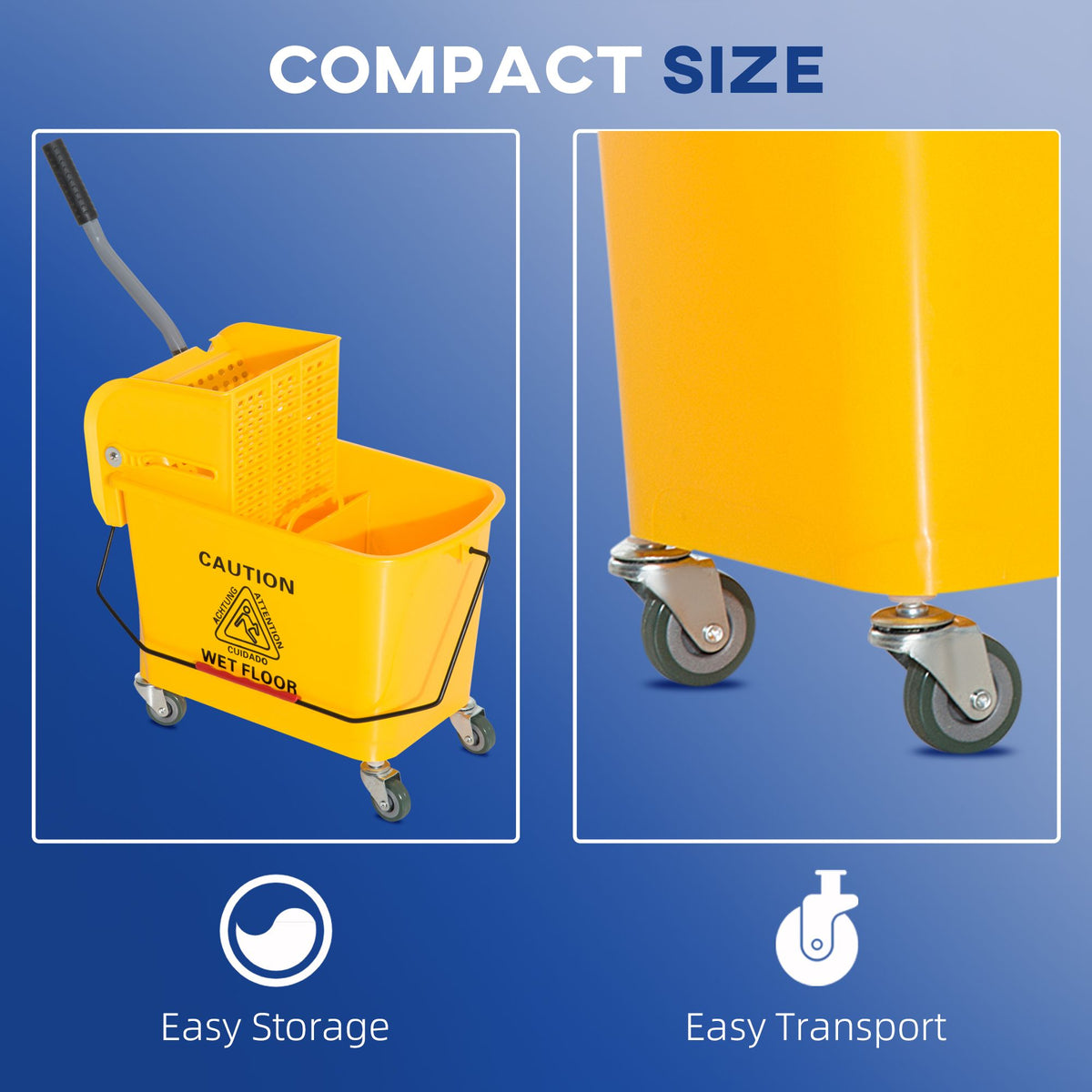 practical Janitor Mop Bucket with Wringer, everyday Yellow, Easy Clean-Up