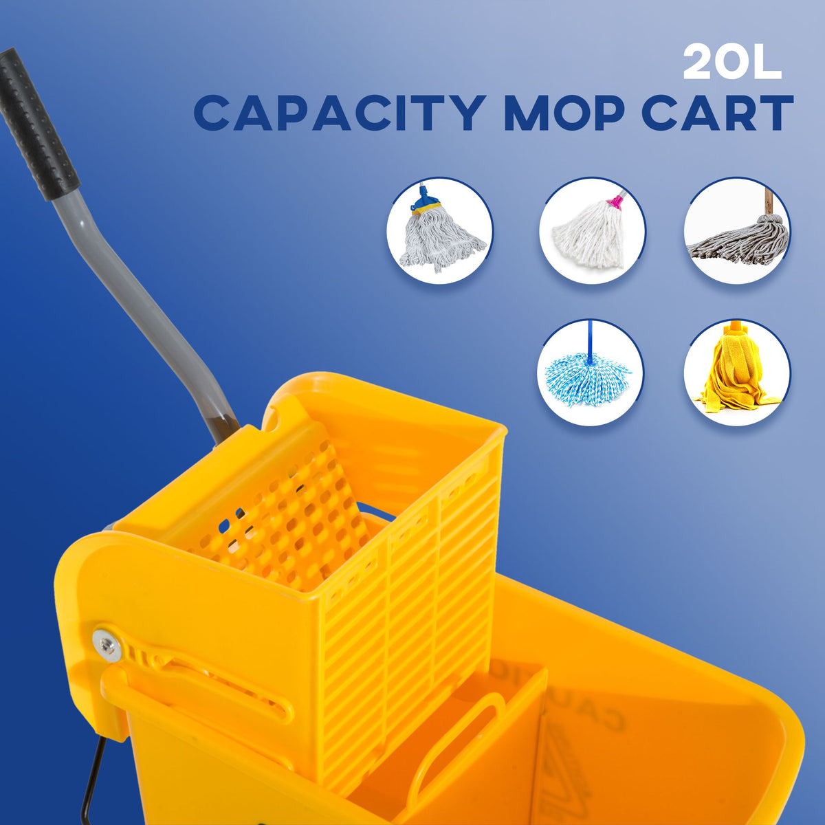 practical Janitor Mop Bucket with Wringer, everyday Yellow, Easy Clean-Up