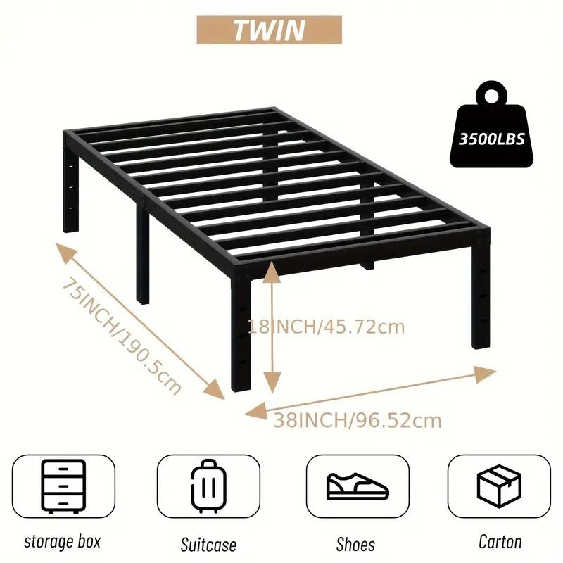 practical Metal Platform Bed Frame with Under-Bed Storage, No Box Spring Needed