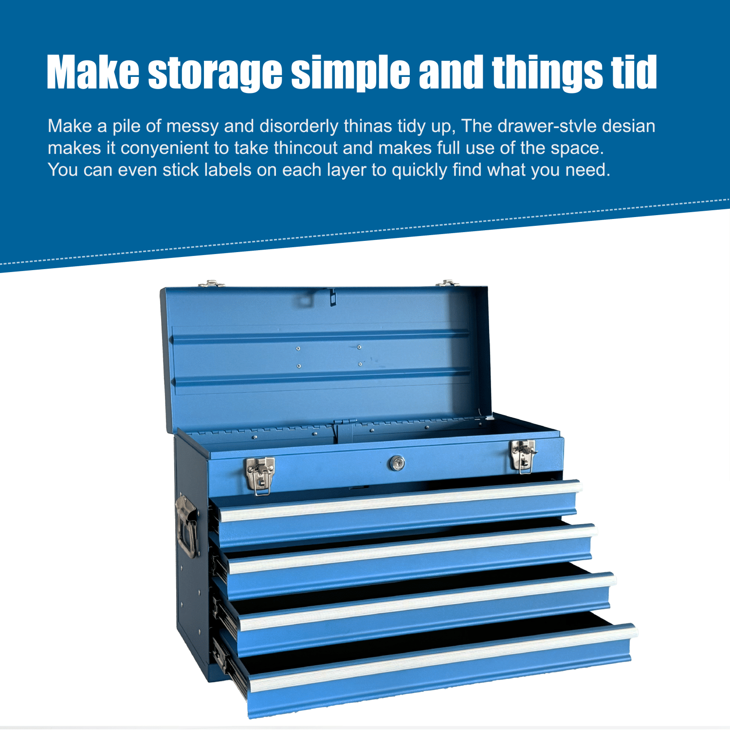 Portable Tool Box with Multiple Storage Compartments