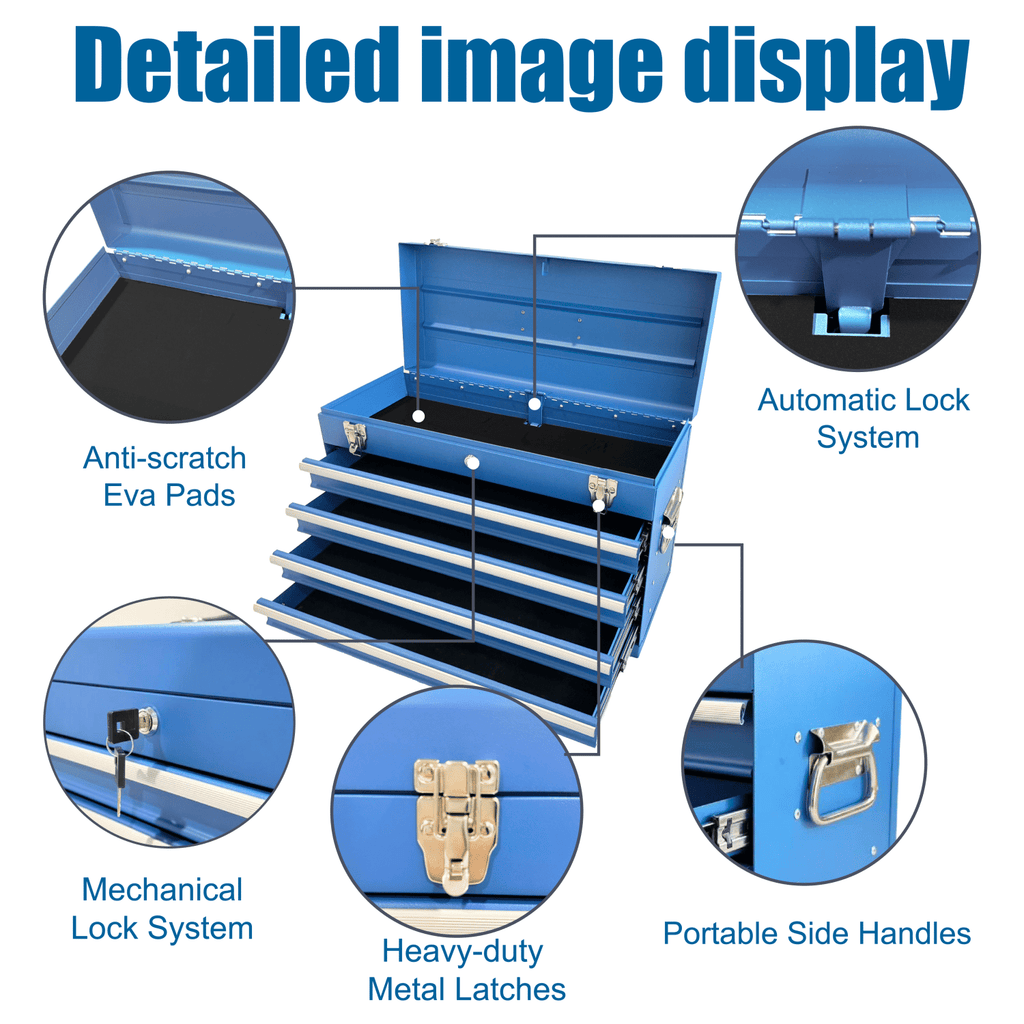 Portable Tool Box with Multiple Storage Compartments