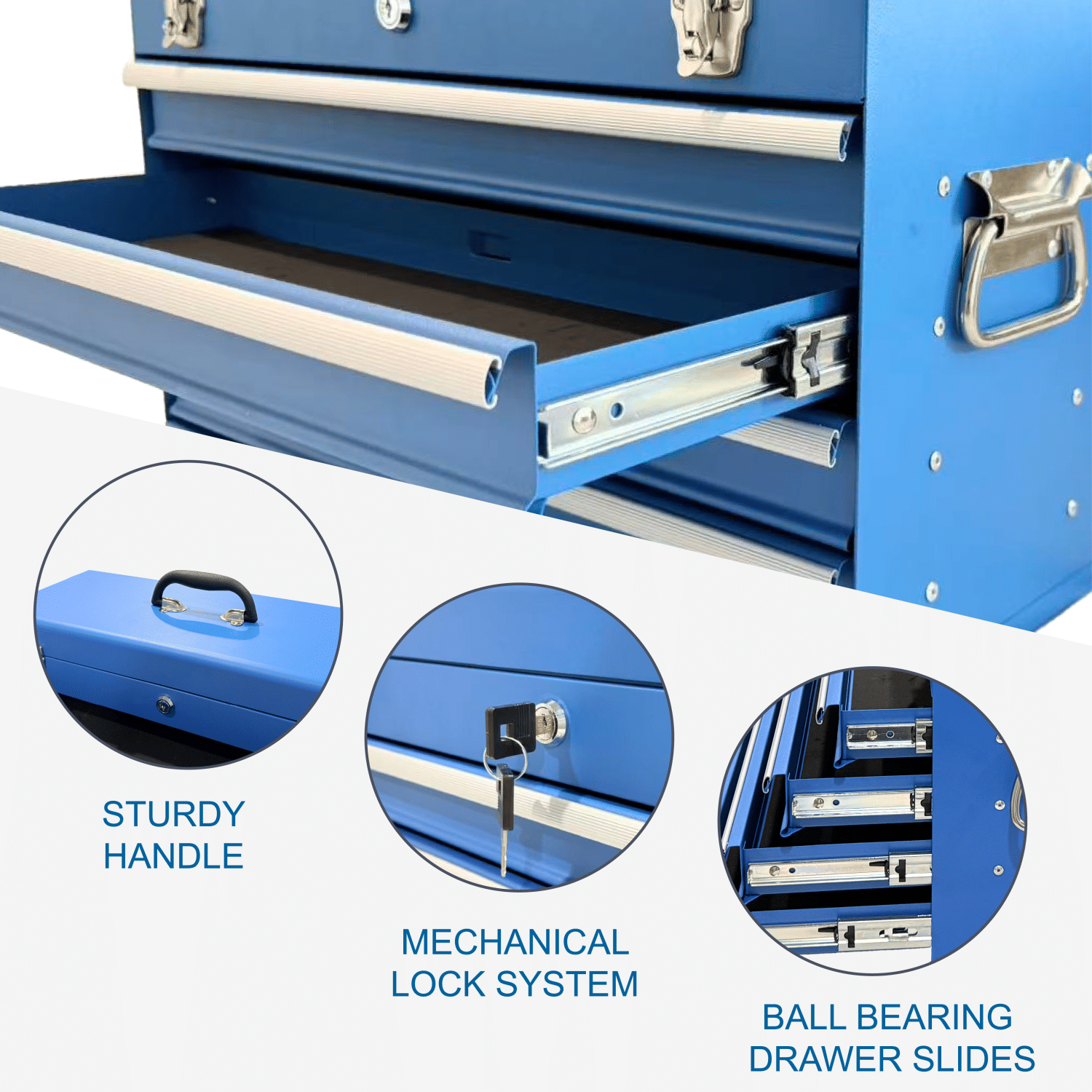 Portable Tool Box with Multiple Storage Compartments