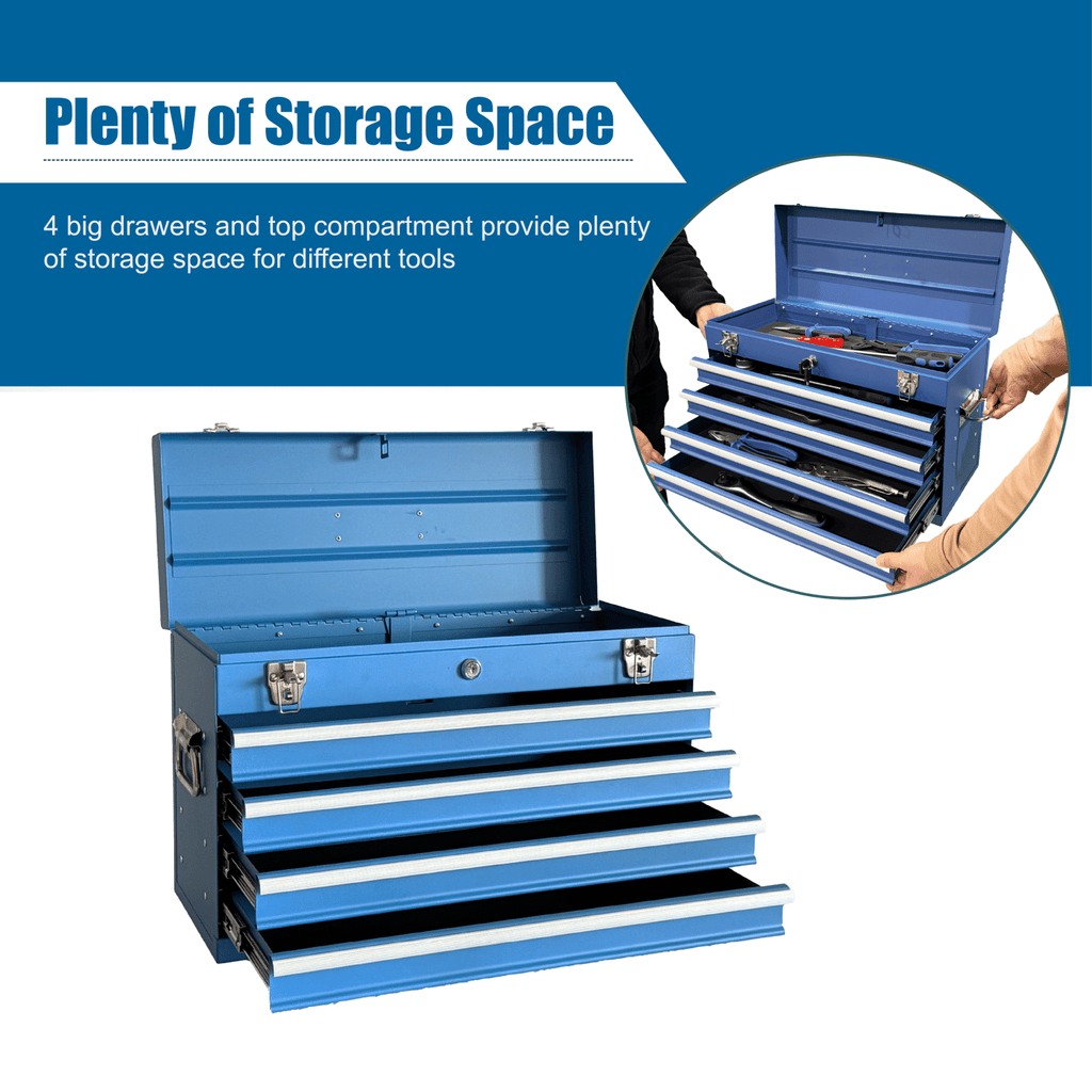 Portable Tool Box with Multiple Storage Compartments