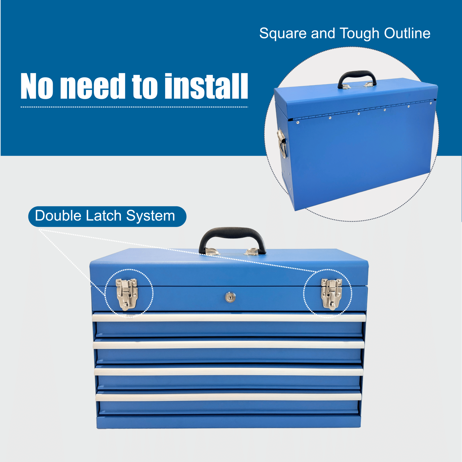 Portable Tool Box with Multiple Storage Compartments