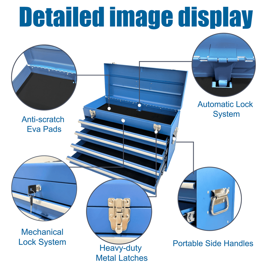 Portable Tool Box with Multiple Storage Compartments