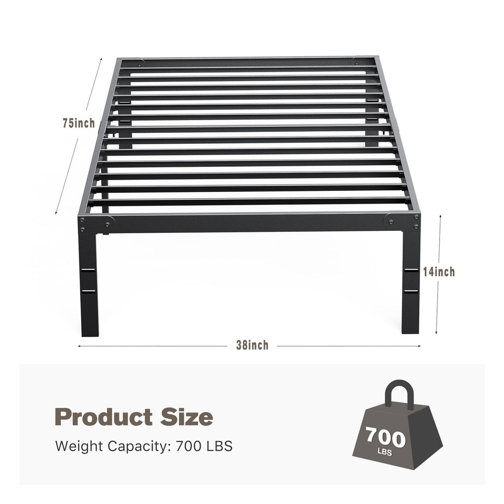 Twin Platform Bed Frame with Under-Bed Storage