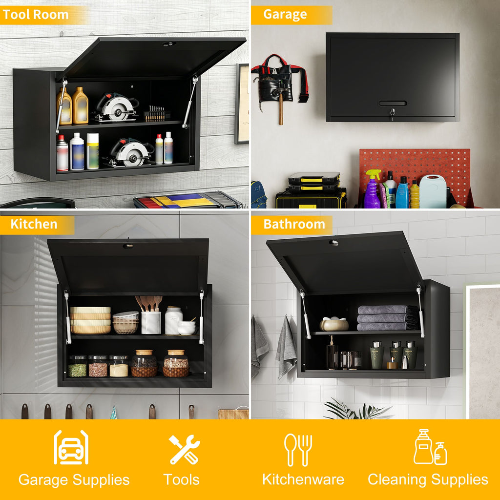 practical Metal Wall Mounted Tool Storage Cabinet for Garage and Workshop