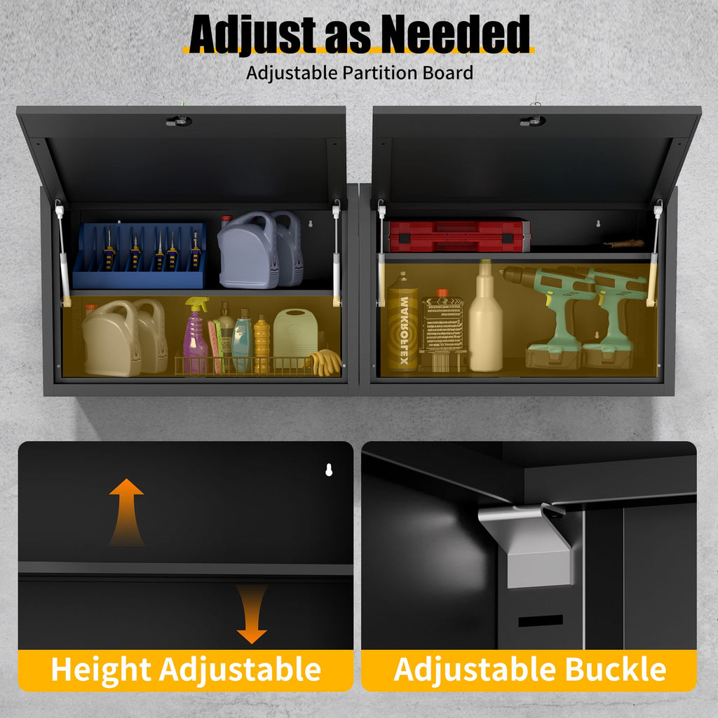 practical Metal Wall Mounted Tool Storage Cabinet for Garage and Workshop