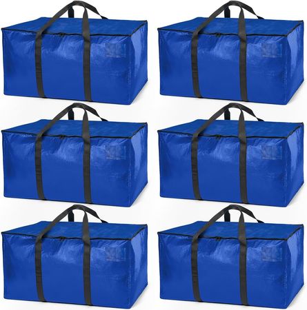 Fold-Flat Moving and Storage Bags with Carry Straps