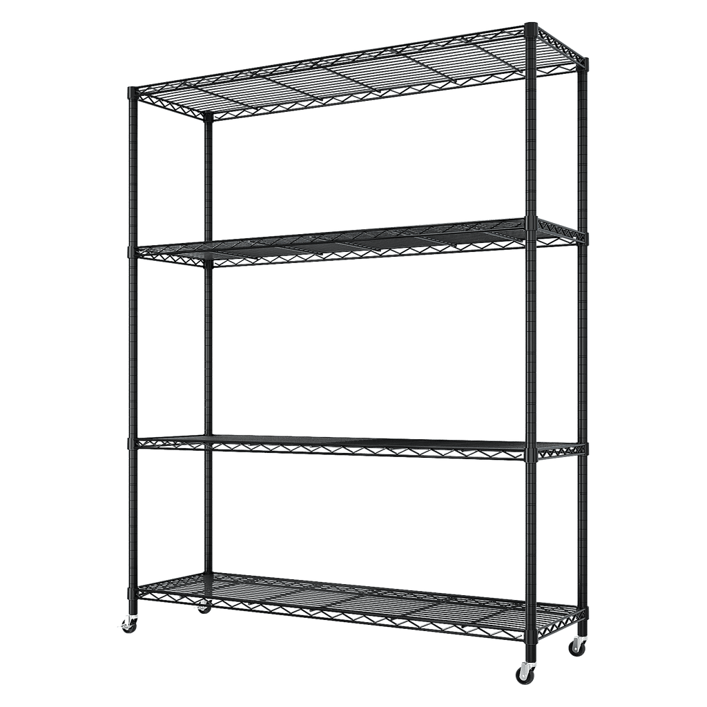 Adjustable Wire Shelving Unit With Locking Wheels