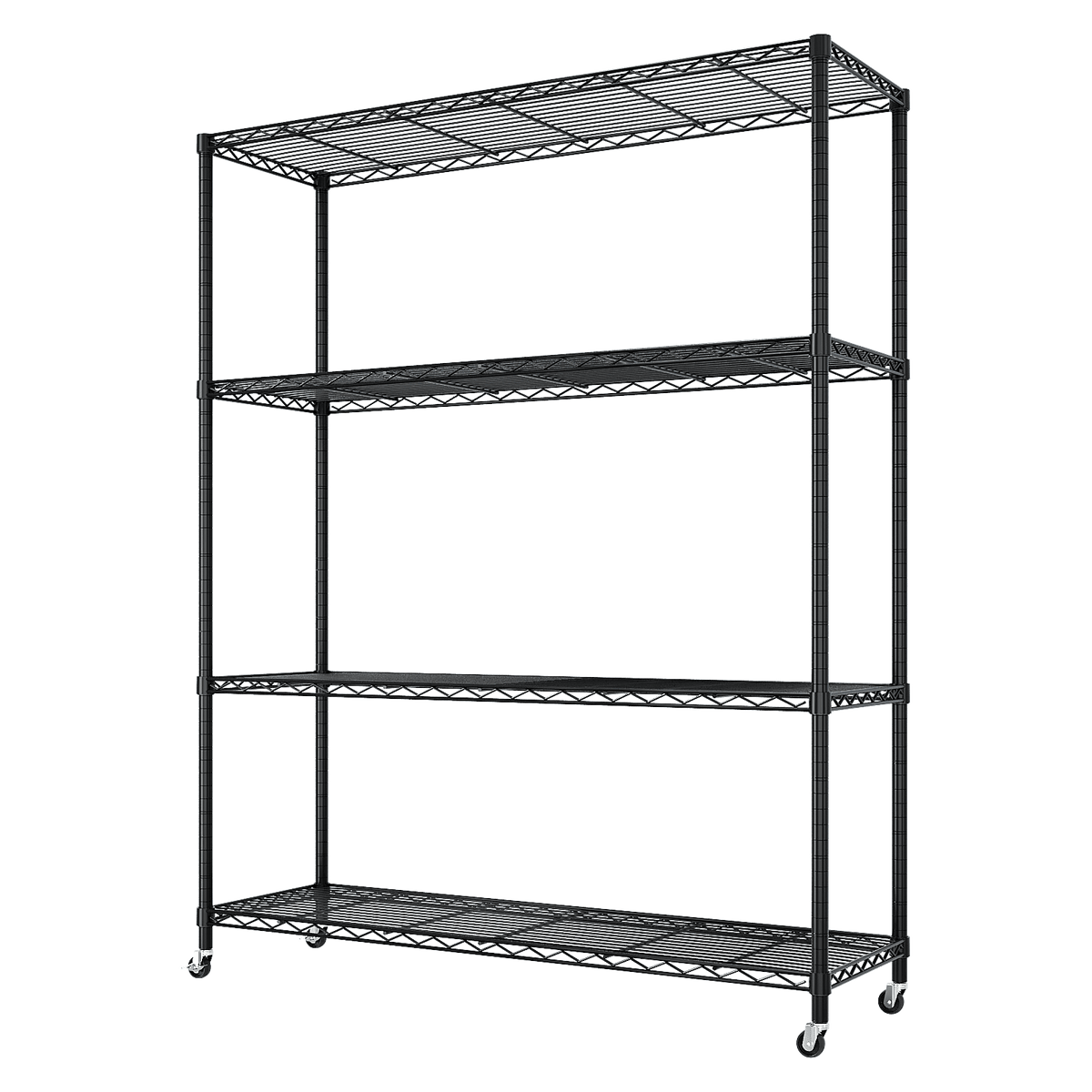 Adjustable Wire Shelving Unit With Locking Wheels