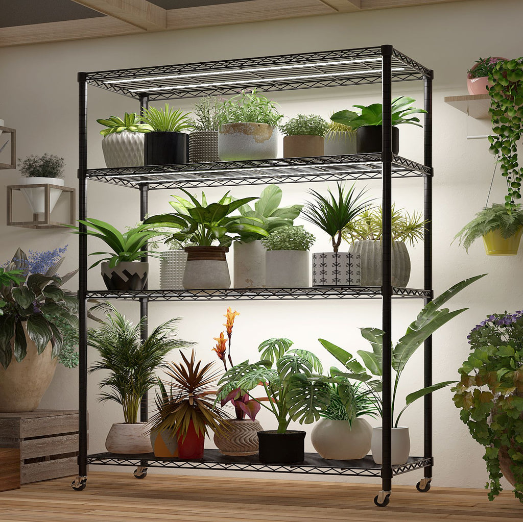 Adjustable Wire Shelving Unit With Locking Wheels