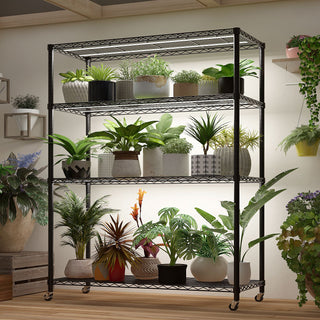 Adjustable Wire Shelving Unit With Locking Wheels