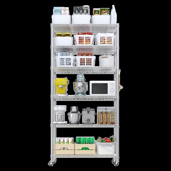 Mobile Wire Storage Shelving with Lockable Wheels
