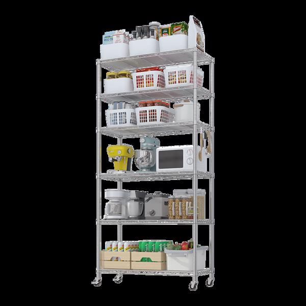 Mobile Wire Storage Shelving with Lockable Wheels