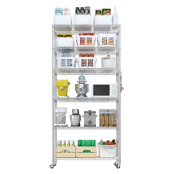 Mobile Wire Storage Shelving with Lockable Wheels