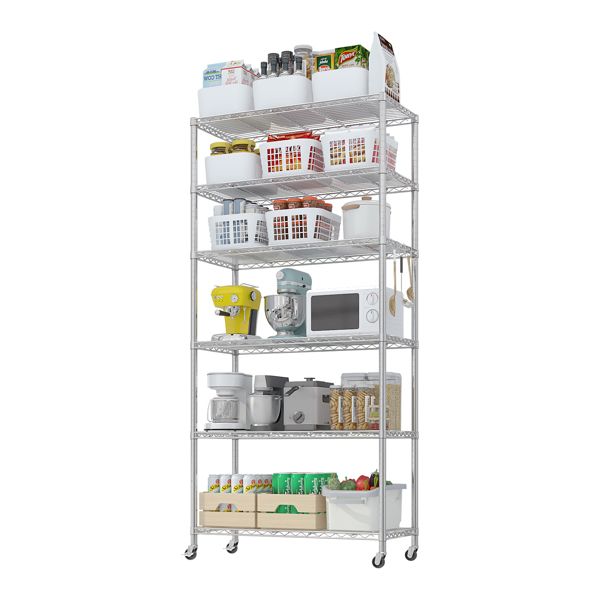 Mobile Wire Storage Shelving with Lockable Wheels