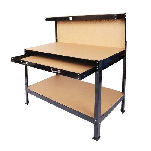 practical Workbench with Capacity – Solid Steel Frame & Pegboard Storage