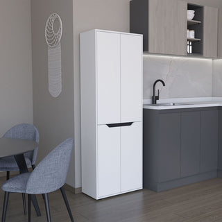 Herrin Storage Cabinet: Four-Door Kitchen Pantry with Five Shelves