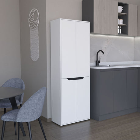 Herrin Storage Cabinet: Four-Door Kitchen Pantry with Five Shelves
