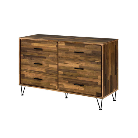 Hestia Walnut-Finish Six-Drawer Dresser