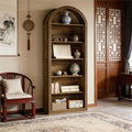 Tall Arched Bookshelf with Two-Tone Styling