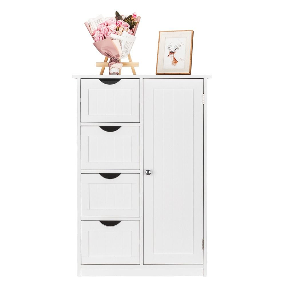 Compact Bathroom Cabinet with Shelves and Compartments