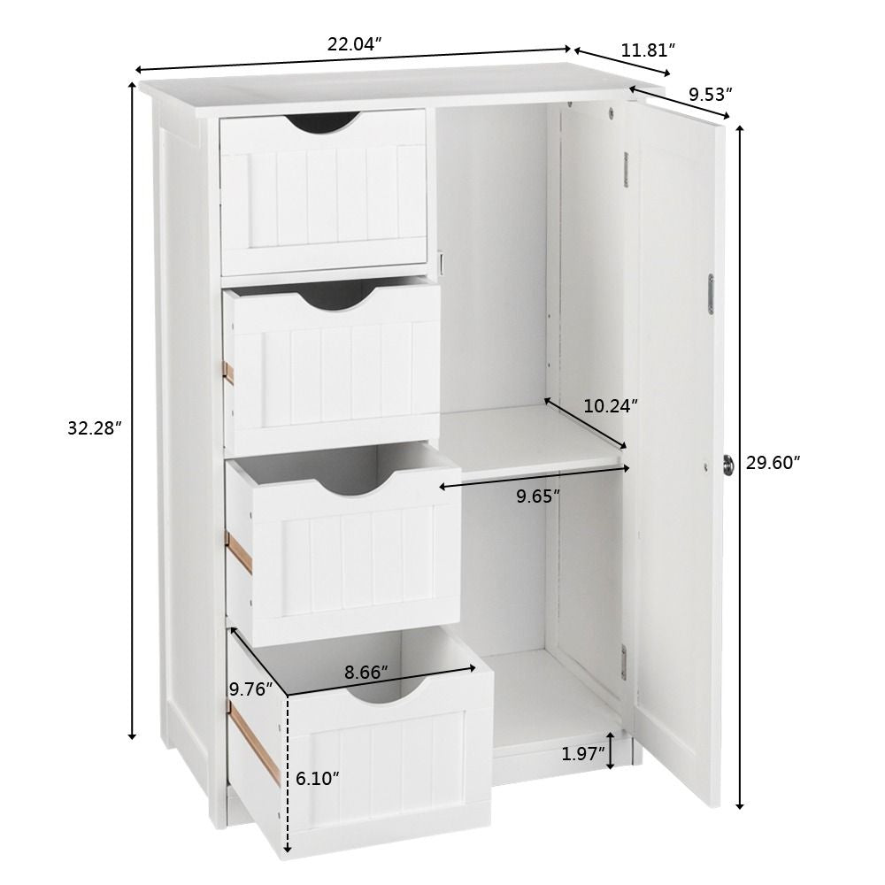 Compact Bathroom Cabinet with Shelves and Compartments